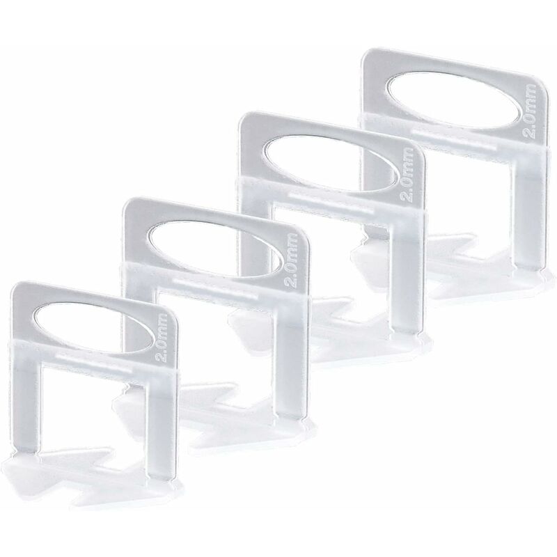Tile Leveler, Self-Leveling Tile Spacer 2mm Self-Leveling Spacer, for Floor and Wall Tile Installation (200xTile Spacer 2mm) - MODOU