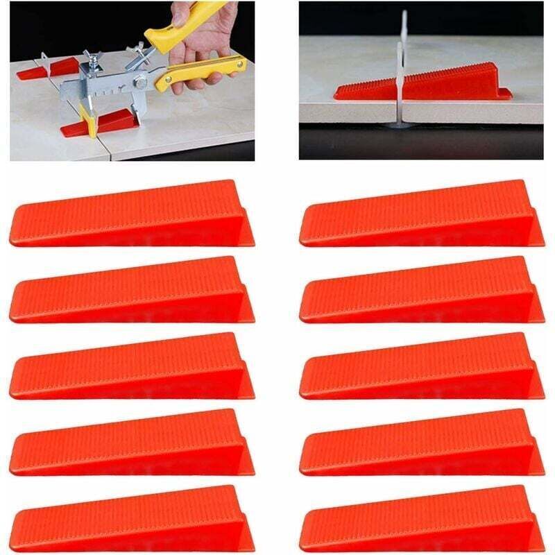 Tile Leveling System Wedges, Leveling Wedges, Tile Spacers, Tile Leveler Spacers, Corner Clips, 100 Pieces, Red