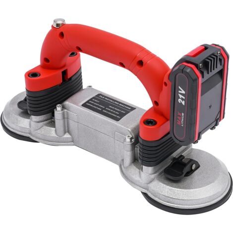Tile Vibrator Leveling Machine 6 Speed Adjustable Tile Laying Machine Tile Tiling Vibrator Leveling Machine for Engineering and Use of The House, Red, 2 Electricity, 1 Charger