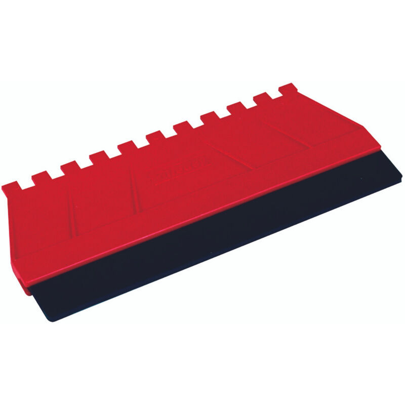 6.5mm Square Notched Combination Spreader with 180mm Rubber Blade - CS7 - Red - Tileasy