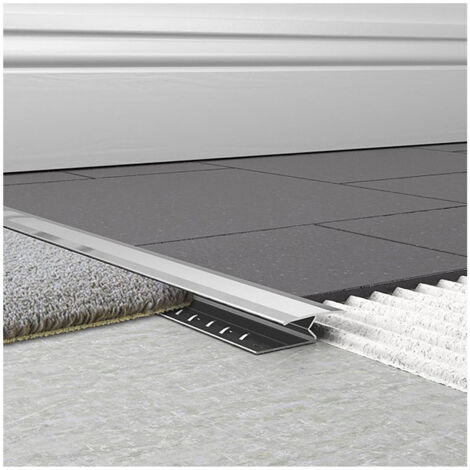 Tileasy Chrome 31mm x 1000mm Aluminium 1 Piece Knock-Down Carpet to Tile Trim - CT1