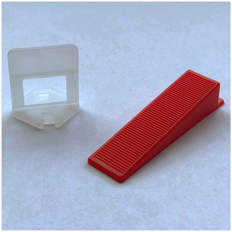 Pack of 100 2mm Tile Wedge Levelling Bases - TWLB100/2MM - Red - Tileasy