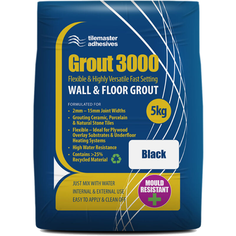 Tilemaster 3000 Black 5kg Tile Grout