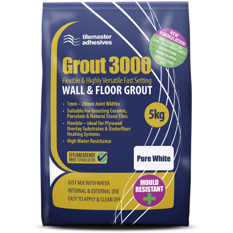 Tilemaster 3000 Pure White 5kg Tile Grout