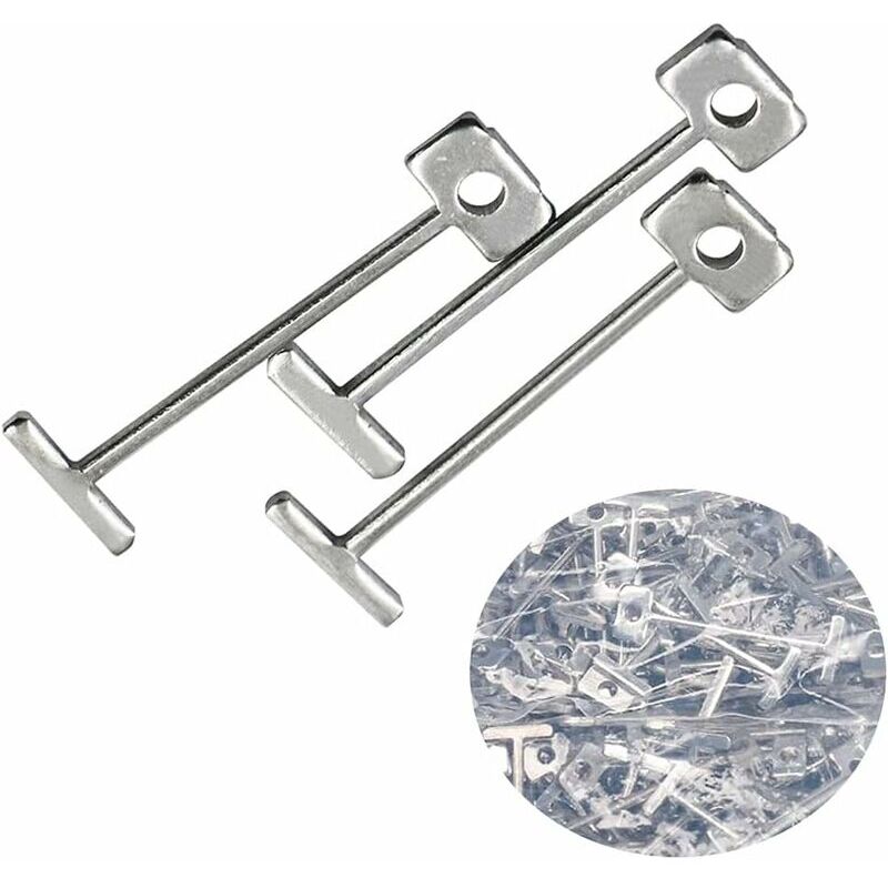 Linghhang - Tiler Cross 200pcs 1.5mm Steel Replacement Pins for Tile and Floor Leveling Systems, Replaceable and Reusable Pins for Wall and Floor