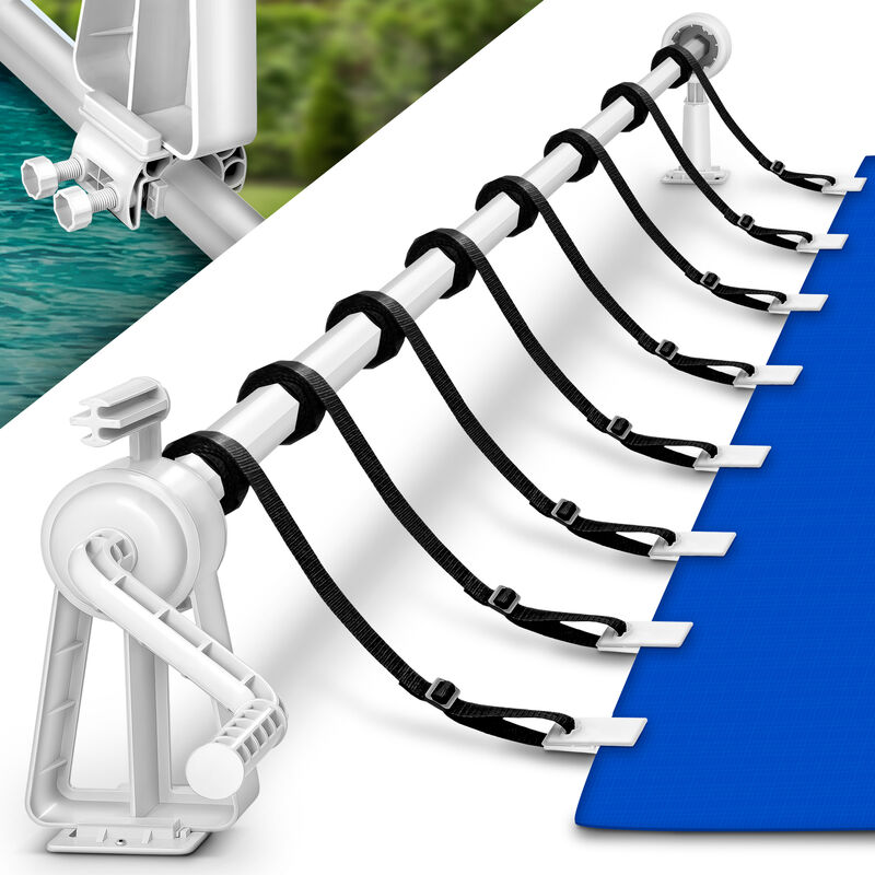 Tillvex - Dérouleur pour piscine 1,05 - 6,15 m Système d'enroulage pour bâche solaire Dispositif d'enroulement pour les bâches de protection et