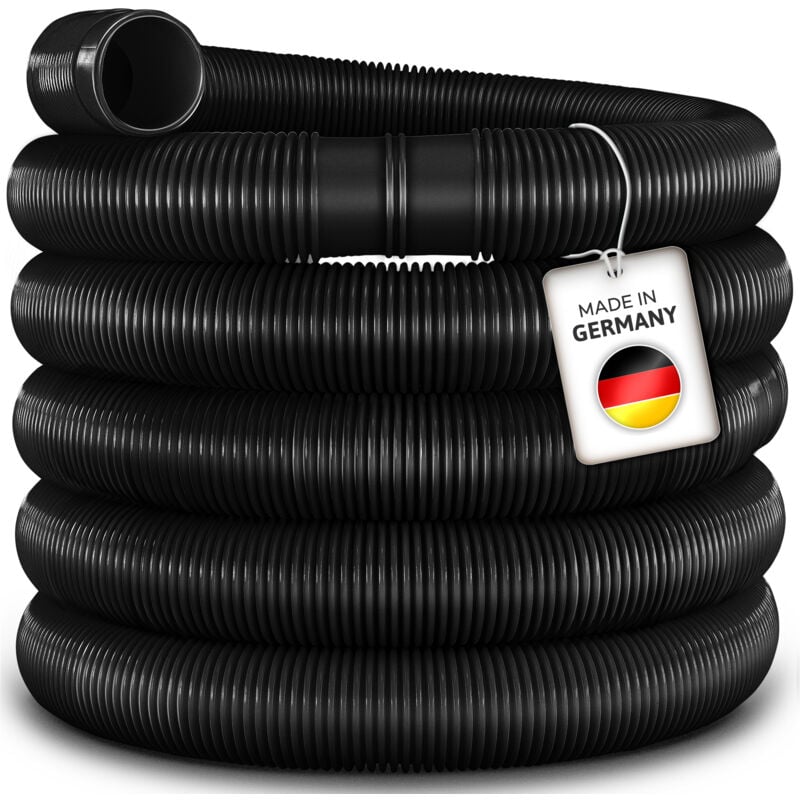 Tuyau de piscine Noir - 6m / 38mm Flexible avec manchons pour bassin Tuyau solaire pour piscines et bassins Tuyau d'aspiration Tuyau pour pompe Tuyau