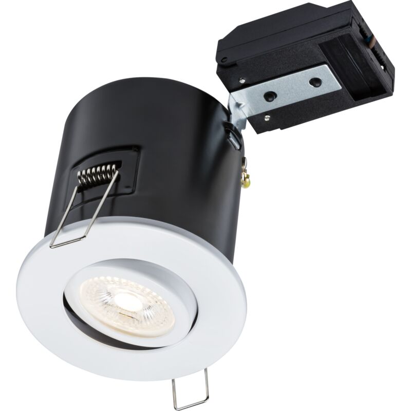 Tilt GU10 Fire-Rated Downlight - White 230V IP20 35W