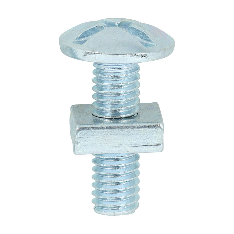 Timco - Roofing Bolts with Square Nuts - Zinc (Size M6 x 20 - 200 Pieces)