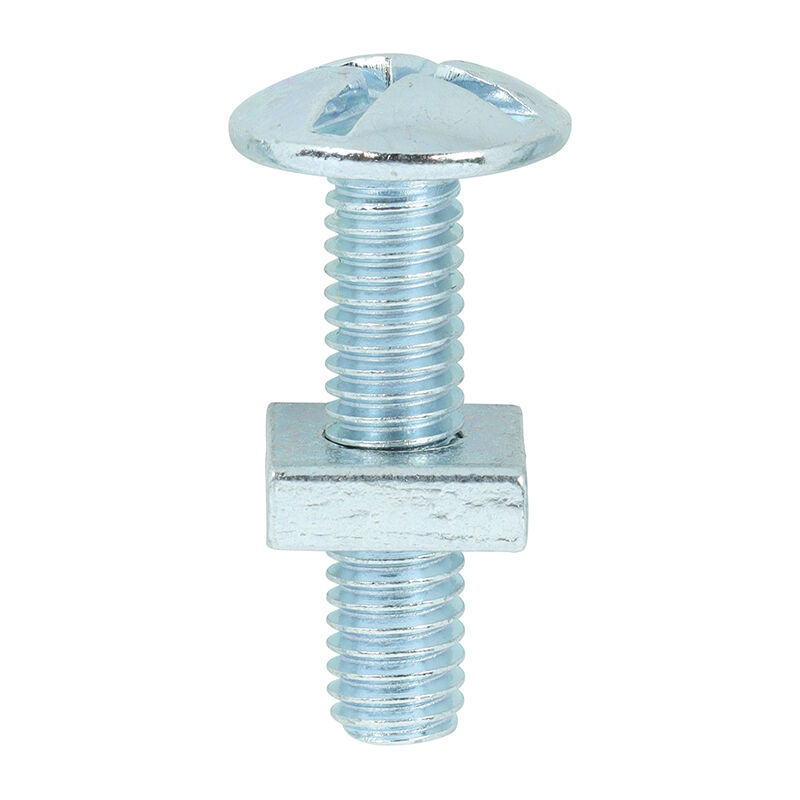 Roofing Bolts & Square Nuts Silver - M6 x 25 - Timco