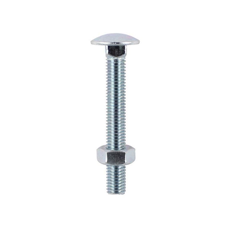 M8 x 40mm Carriage Bolt With Hex Nut - Zinc Qty 100 - Timco