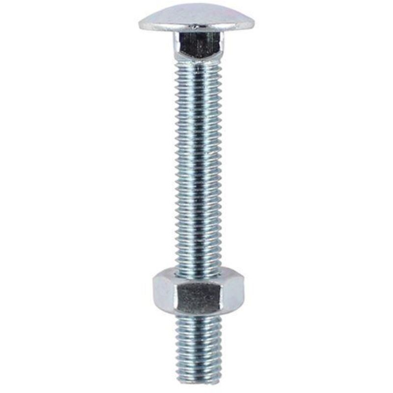 Timco - M12 x 75mm Carriage Bolt With Hex Nut - Zinc Qty 25