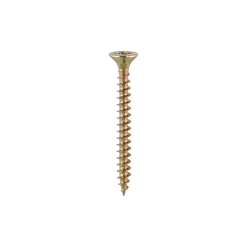 Timco - Solo Woodscrews - PZ - Double Countersunk - Yellow (Size 5.0 x 60 - 400 Pieces)