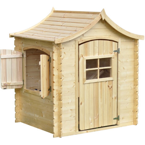 Timbela – Cabane de jardin pour enfant en bois pin nordique 112x146xH152cm – Surface 1,1m² – SANS plancher – M5501