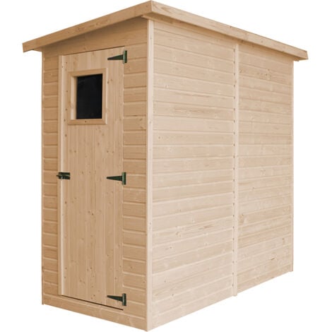 TIMBELA Gartenhaus Holz H203x123x223 cm/2.1 m² - Geräteschuppen Holz ohne Boden, Gartenhütte Holz, Fahrrad Schuppen, Gerätehaus - Wasserfestes Dach M348A