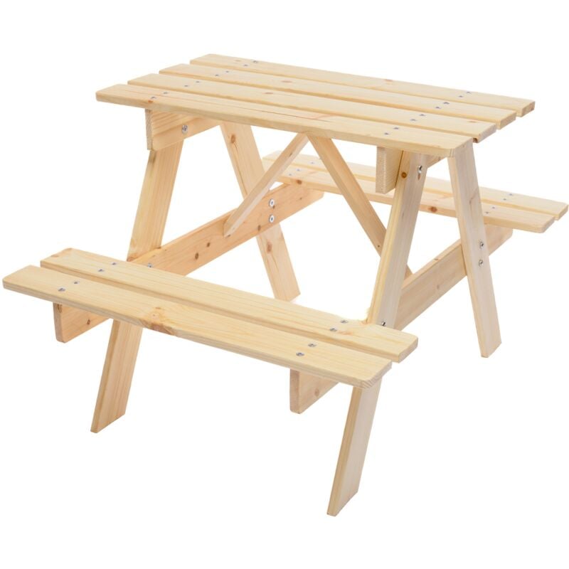 

M012 Mesa de picnic infantil - 81x60xH50 cm- para exterior o interior - Timbela