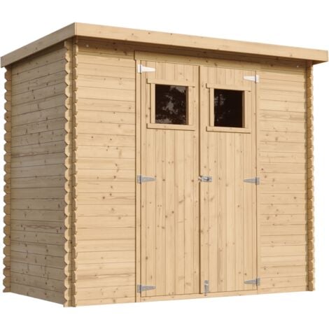 TIMBELA M310 Holzhaus Gartenhaus - Gartenschuppen Holz B239xL142xH200 cm/ 2,63 m2 Lagerschuppen für Garten - Fahrrad Schuppen - Wasserfestes Dach
