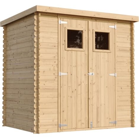 TIMBELA M311 Holzhaus Gartenhaus - Gartenschuppen Holz B204xL142xH200 cm/ 2,22 m2 Lagerschuppen für Garten - Fahrrad Schuppen - Wasserfestes Dach