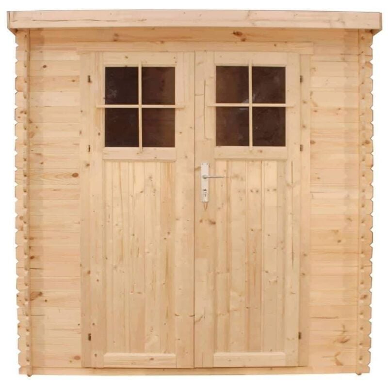 Timbela - Abri de jardin en bois avec sol traité - porte verrouillable de haute qualité -Stockage extérieur l204xL142xH200cm/2.22m2 M311F+M311G