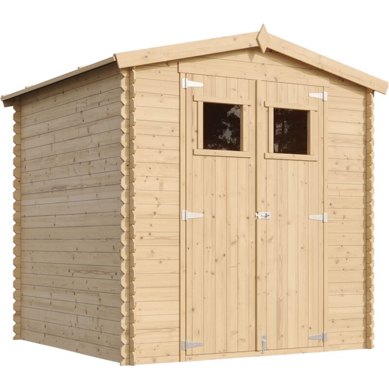 

TIMBELA M343 + M343G Caseta de jardín de madera para exterior con suelo - Caseta de pino / abeto - H218 x 206 x 216 cm / 3,53 m2