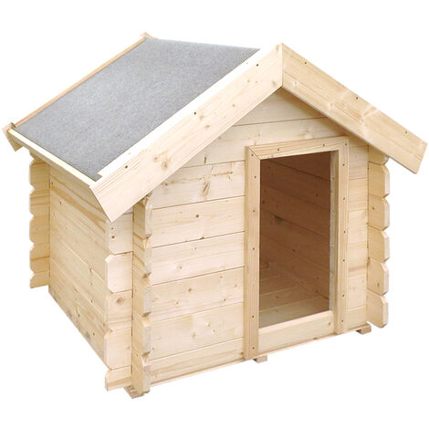 Timbela – Niche pour chien en bois extérieur 76 x 99 x H80 cm – Toit étanche – Pour chiens de petite race – M4011