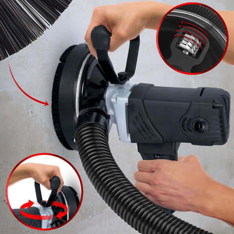 TIMBERTECH® Betonfräse - 1500 W, mit Absaughaube, Drehzahlregelung 2500–4500 U/min, Schleiftopf: Durchmesser der Fräse bis 140 mm - Betonschleifer, Sanierungsfräse, Putzfräse, Fräsmaschine für Beton