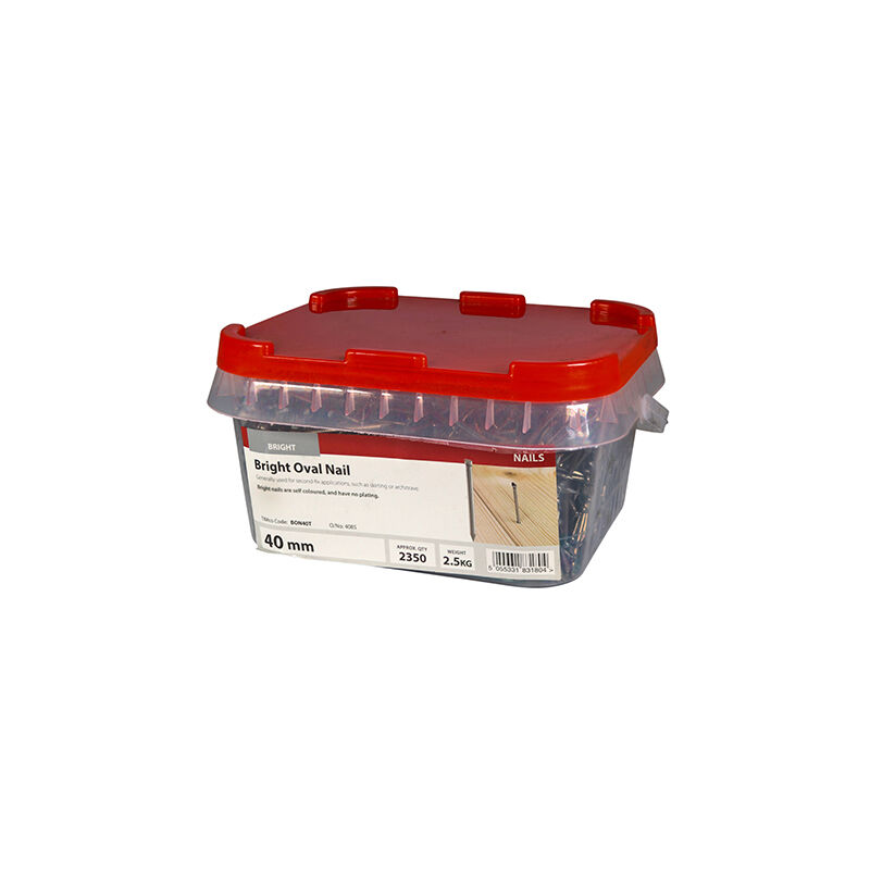 Timco - Oval Nails - Bright (Size 40mm - 2.5 Kilograms)