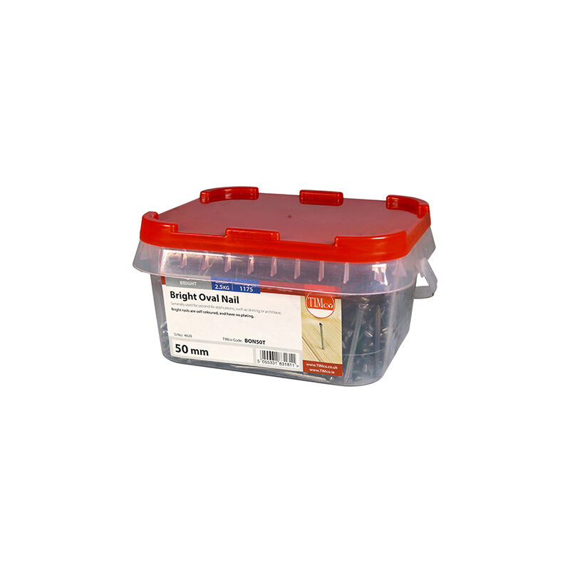 Timco - Oval Nails - Bright (Size 50mm - 2.5 Kilograms)