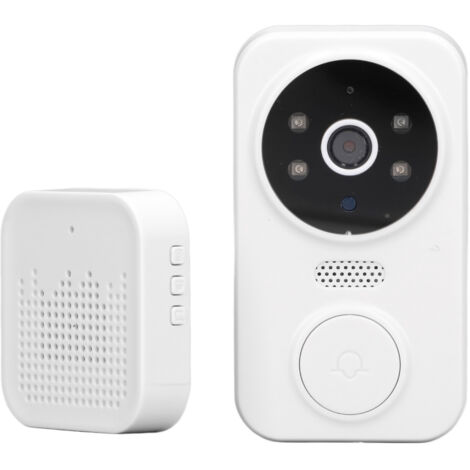 Timbre con cámara y video 1080P, visión nocturna, inteligente, bidireccional, voz, inalámbrico, WiFi, lente gran angular HD.