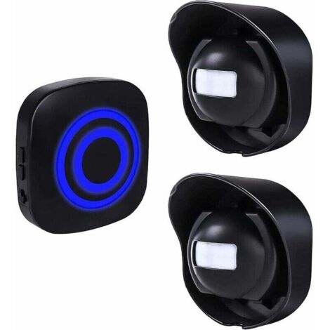 Timbre con sensor de movimiento, kit de timbre inalámbrico para exteriores con sensor de movimiento infrarrojo, receptores enchufables y detector de movimiento PIR, de DEBUNS