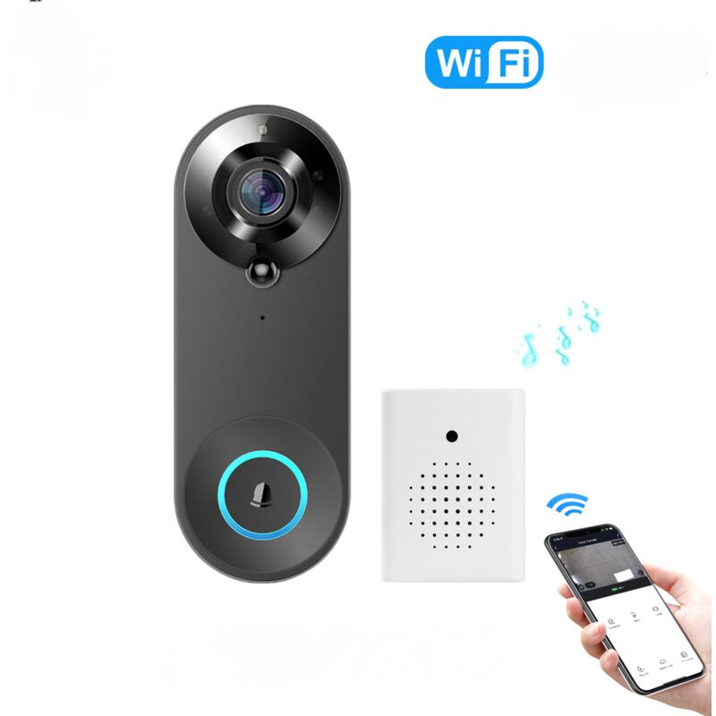 

Timbre con Wi-Fi, Kit de timbre con video Wi-Fi, Resolución de calidad de 1080p