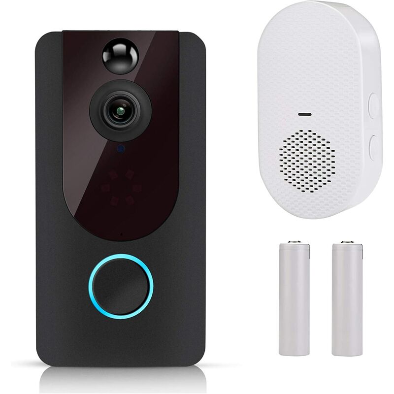 

Timbre de video inalámbrico WiFi, cámara de timbre inteligente de diseño de 10 con 1080P HD, conversación bidireccional, sensor de movimiento, visión