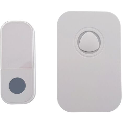 Timbre de puerta sin batería, timbre de puerta autoalimentado con 2  transmisores sin batería y 1 receptor enchufable, IP 44 impermeable, 60  melodías