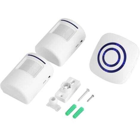 Timbre inalámbrico con detector de movimiento, timbre eléctrico de 38 melodías, alarma de seguridad con transmisor y receptor para casa, oficina, hotel, tienda (2+1 UE)