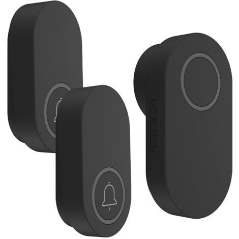 Timbre inalámbrico con generador integrado y sensor de apertura de puerta, 2 transmisores + 1 receptor.