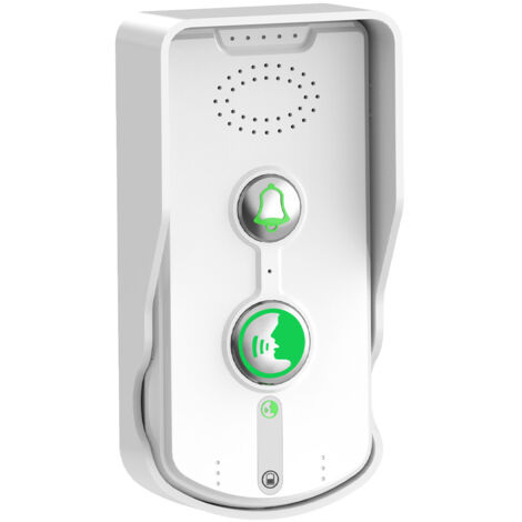 Timbre inalámbrico con intercomunicador integrado – Sistema de comunicación dúplex de largo alcance (500 m) – Recargable – Seguridad para el hogar/oficina – Blanco