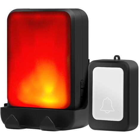 Timbre inalámbrico de alta potencia con luz intermitente, 7 colores brillantes y 4 niveles de volumen, ideal para el hogar o la oficina. Adecuado para personas mayores, personas con discapacidad audit