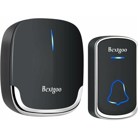 Timbre inalámbrico impermeable para exteriores, timbre con botón pulsador para exteriores con timbre inalámbrico de rango de conexión ultra largo de 400 metros con 58 melodías, 5 niveles de volumen