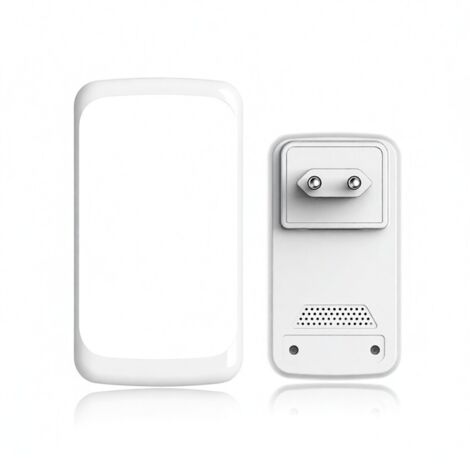 Timbre inalámbrico inteligente, timbre de puerta doméstico de largo alcance, resistente al agua, control remoto táctil, blanco, conforme a las normas de la UE.