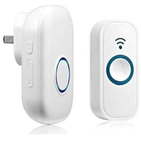 Timbre inalámbrico, kit de timbre inalámbrico resistente al agua con receptor enchufable, para el hogar, la oficina y el hotel.