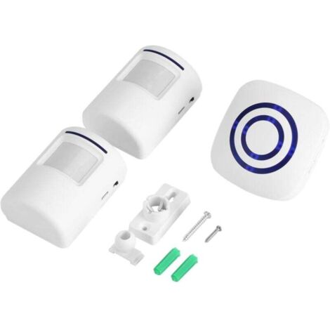 Timbre inalámbrico Sensor de movimiento Timbre de puerta eléctrico 36 melodías Alarma de seguridad con transmisor y receptor para oficina en casa Hotel Tienda Tienda (2+1 UE)