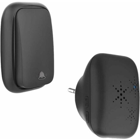 Timbre inalámbrico sin pilas para exteriores, resistente al agua, IP65, resistente a la nieve, la lluvia y la humedad, color negro