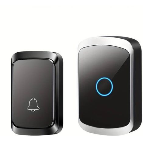 Timbre inalámbrico - Timbre de pared inalámbrico resistente al agua, 60 tonos de llamada, 5 niveles de volumen, timbre inalámbrico de largo alcance alimentado por batería, timbre eléctrico inalámbrico