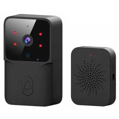 Timbre inalámbrico Tuya Home Welcome, timbre inteligente para exteriores con cámara de visión nocturna, timbre de video HD, cambiador de voz, negro.