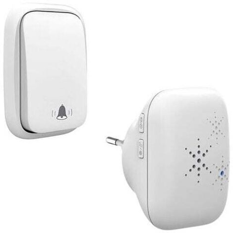 Timbre inalámbrico Ulisem, sin pilas, resistente al agua, IP65, resistente a la nieve, la lluvia y la humedad, color blanco