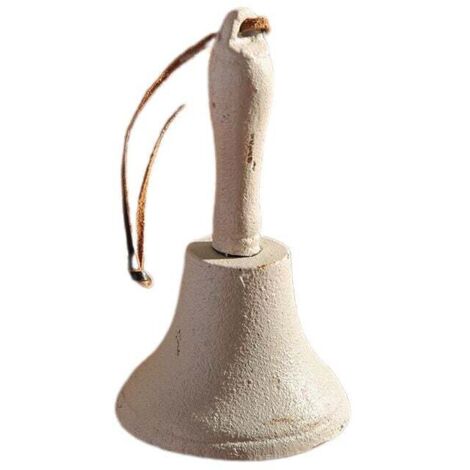 Timbre rústico vintage americano de hierro forjado, campana decorativa blanca envejecida para puerta, hogar y jardín.