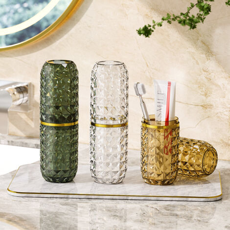 Timbres de Bain de Voyage Portables Style Luxe - Lot de 3, Boîte de Rangement Dentifrice Diamant, 51-100ML-lsw