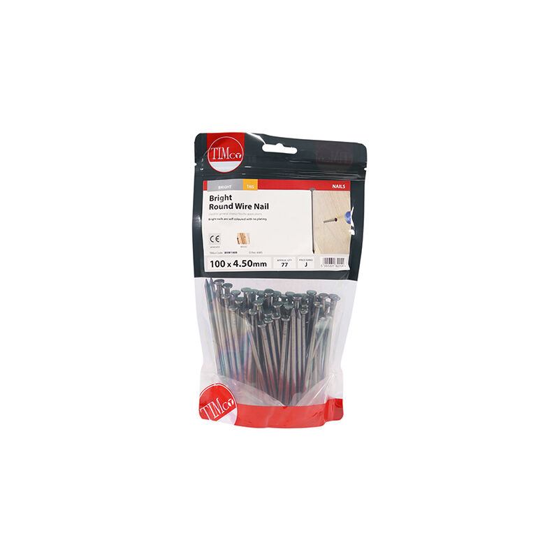 Timco - Round Wire Nails - Bright (Size 100 x 4.50 - 1 Kilograms)
