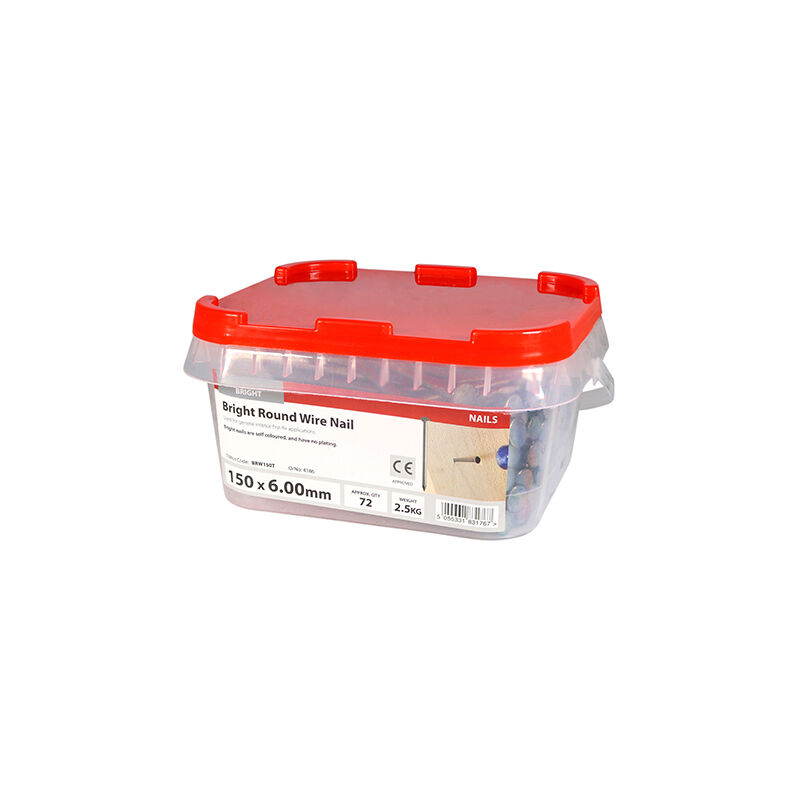 Timco - Round Wire Nails - Bright (Size 150 x 6.00 - 2.5 Kilograms)