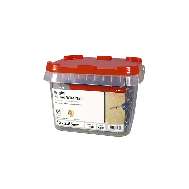 Timco - Round Wire Nails - Bright (Size 50 x 2.65 - 2.5 Kilograms)